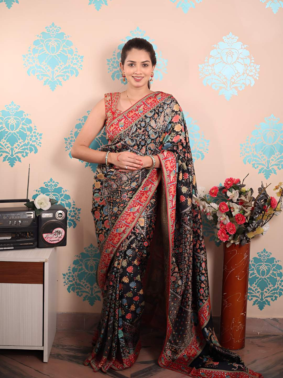 Royal Rajgharana Saree Ethnic Motifs Woven Design Pashmina Paithani Sarees