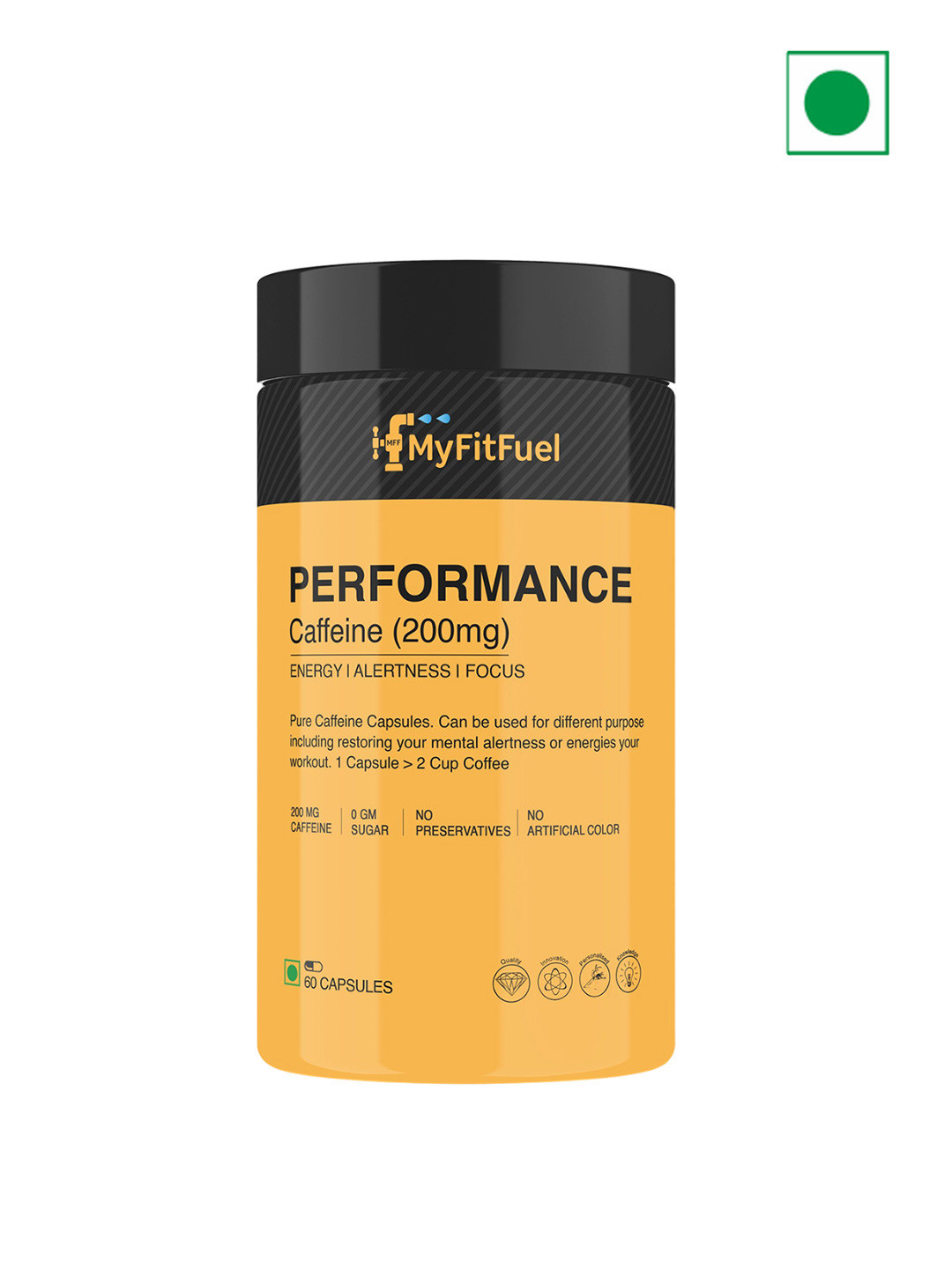 MyFitFuel Performance Caffeine 200mg Capsules - 60 Capsules