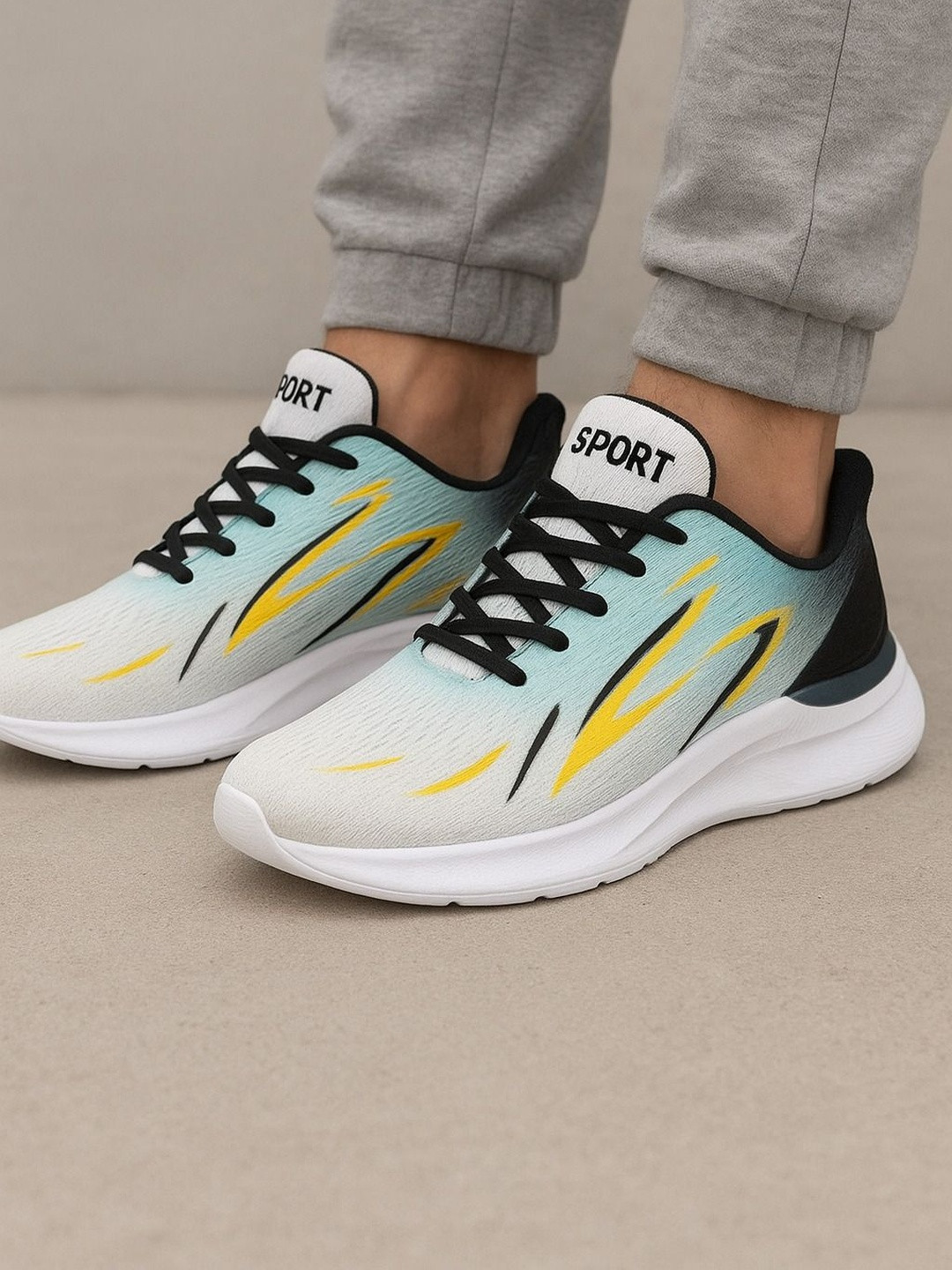 PENNEN Men Multicolor Mesh Running Lace-Ups Non-Marking Sports Shoes