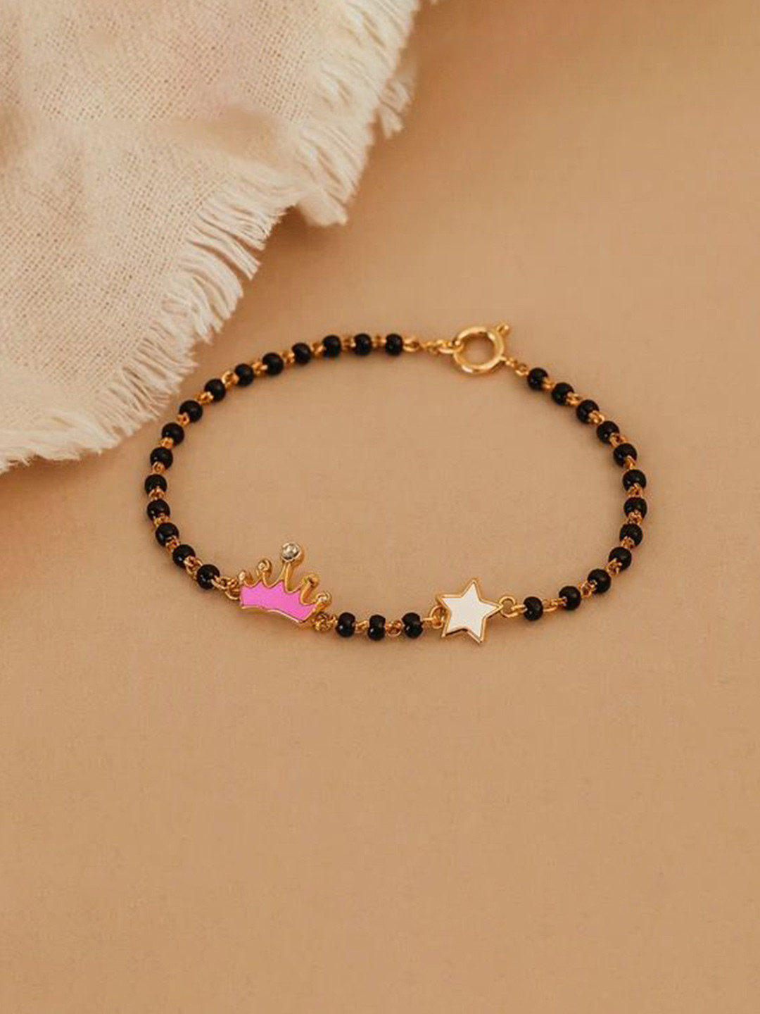 Anushka Jain Jewellery Unisex Kids 925 Sterling Silver Gold-Plated Wraparound Bracelet