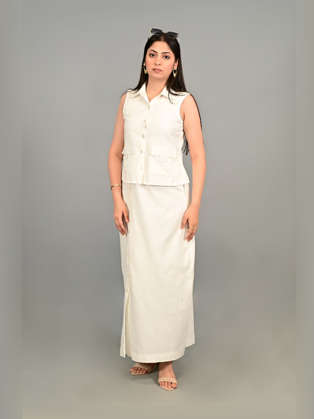 THE BEHRUZ THEORY Solid Linen Co-ord Set