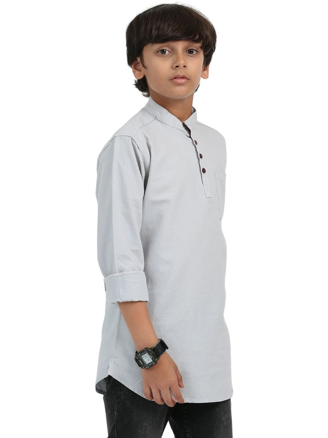 Rocket Science Kids-Boys Grey Kurtas
