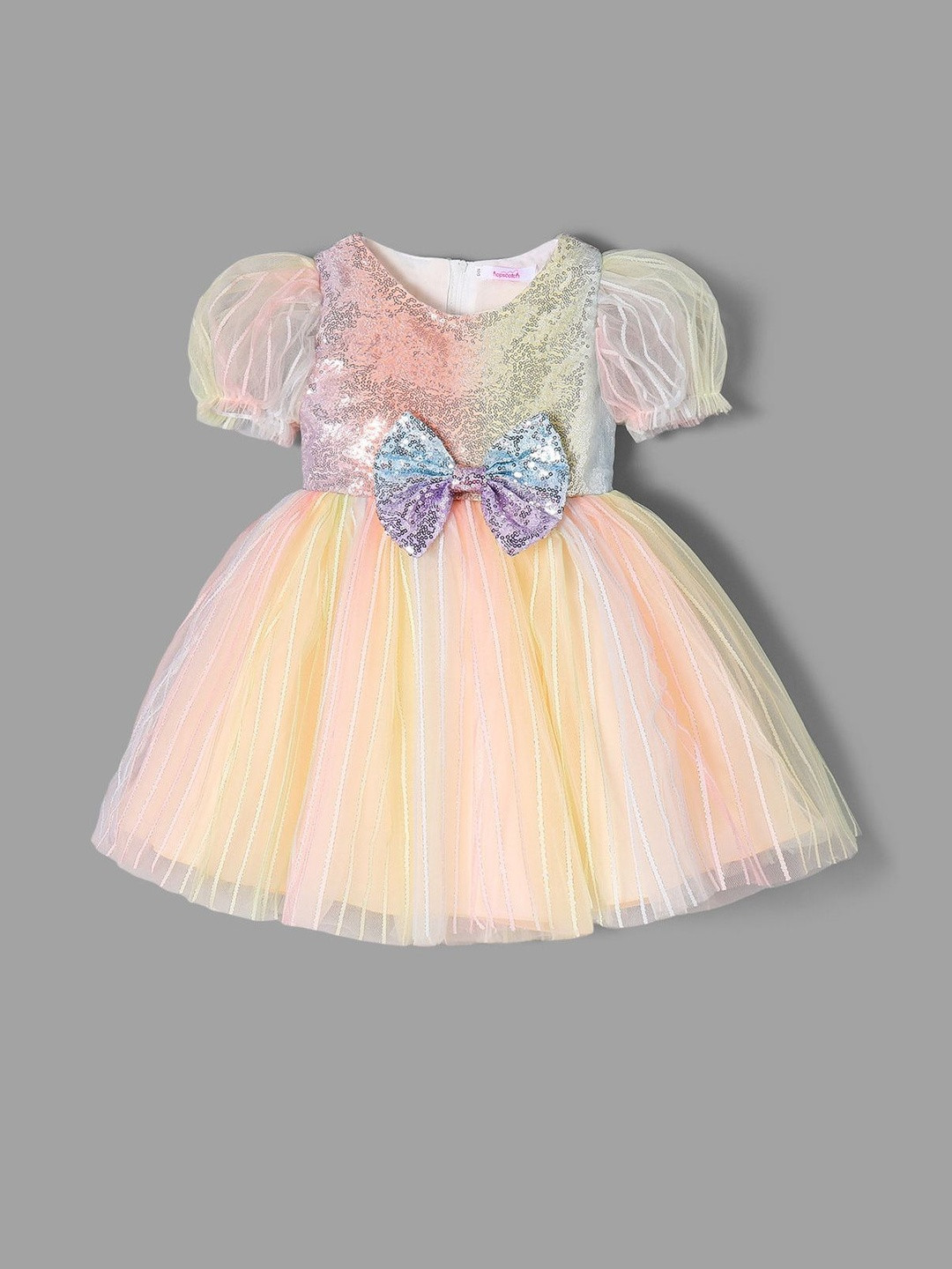 Bow Applique Tulle  Party Dress