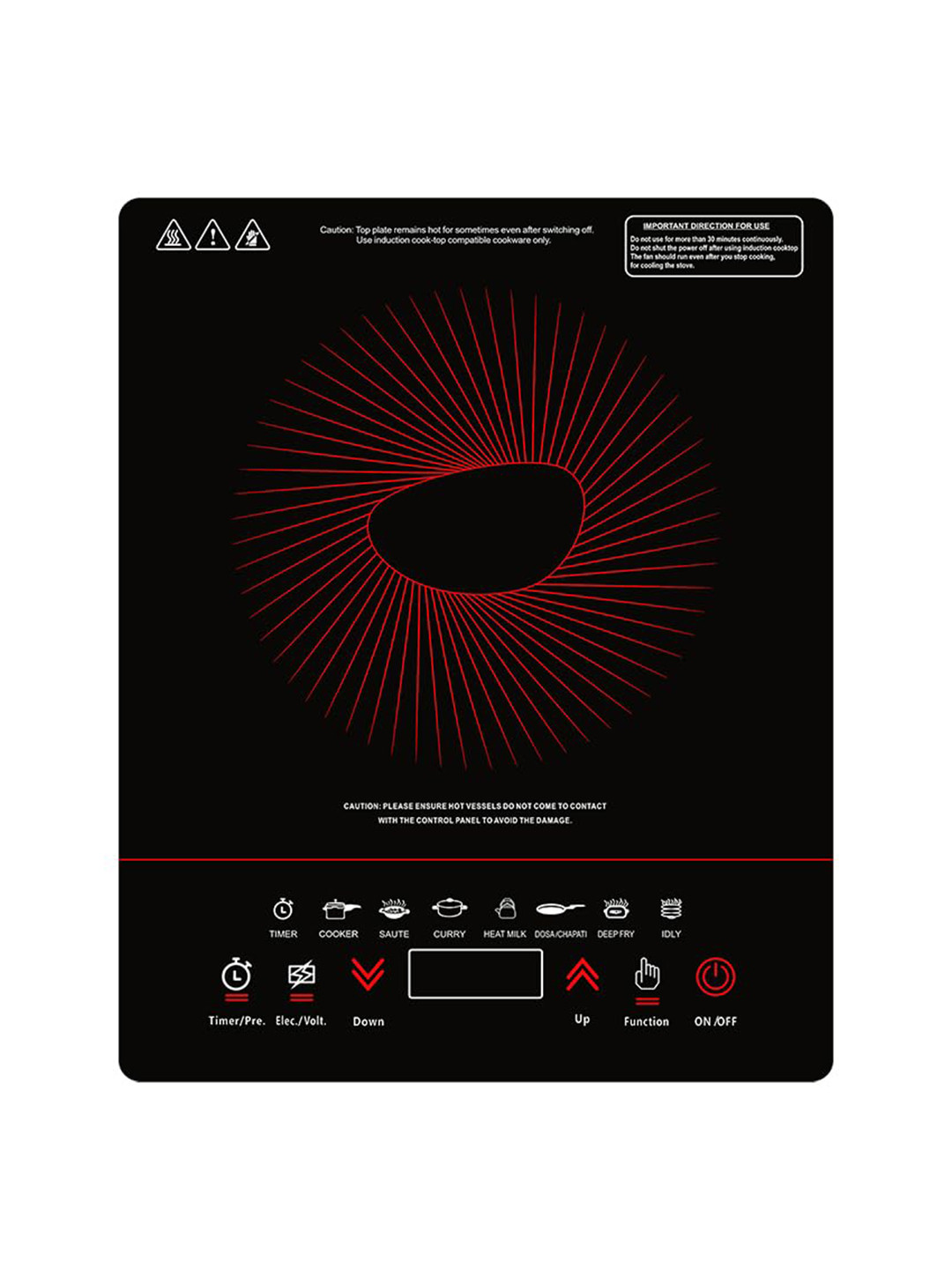 Pigeon Acer Plus Black Induction CookTop 1800 W