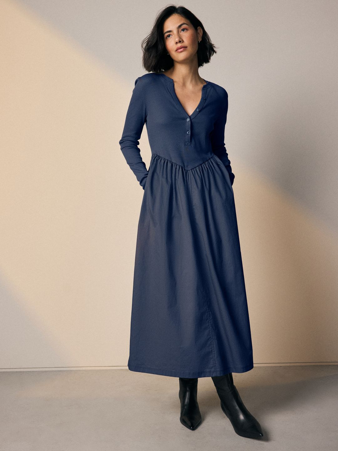 NEXT V-Neck Gathers Maxi Dress