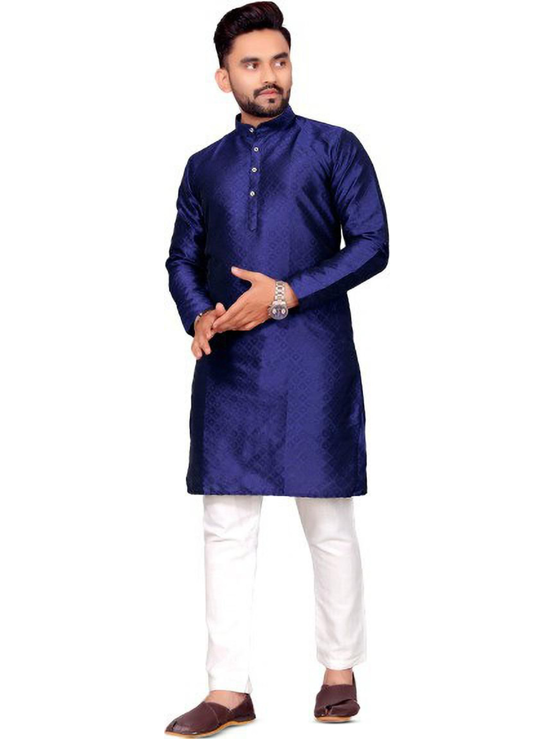 ADITYA TRADE LINK Men Mandarin Collar Jacquard Kurta