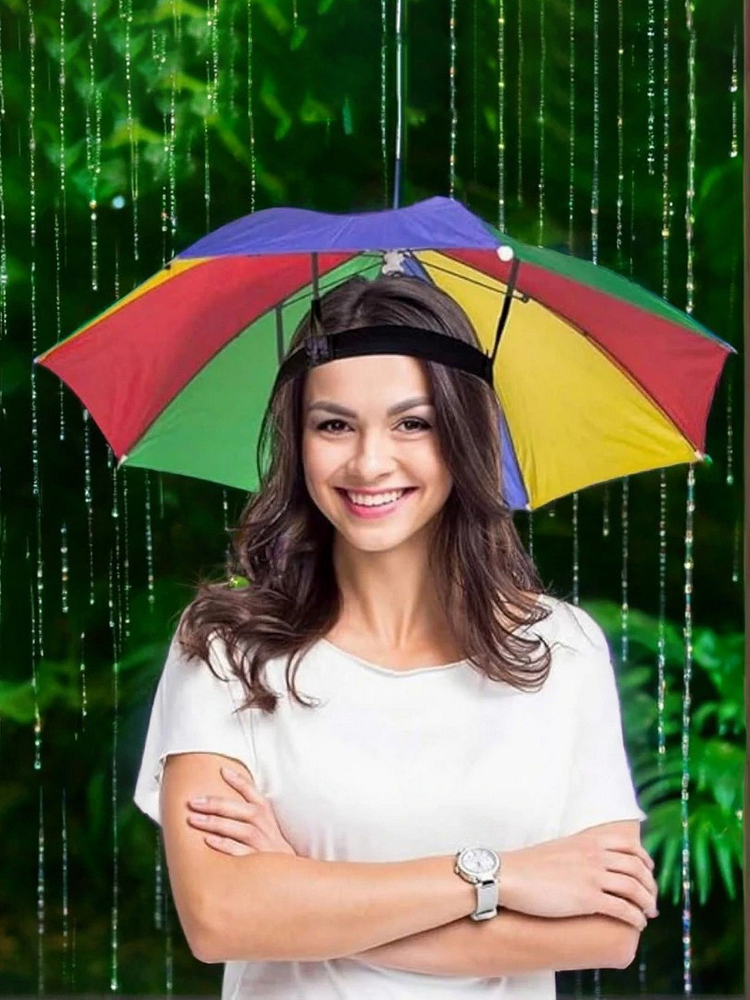 Infispace Colourblocked Manual Non-Foldable Umbrella