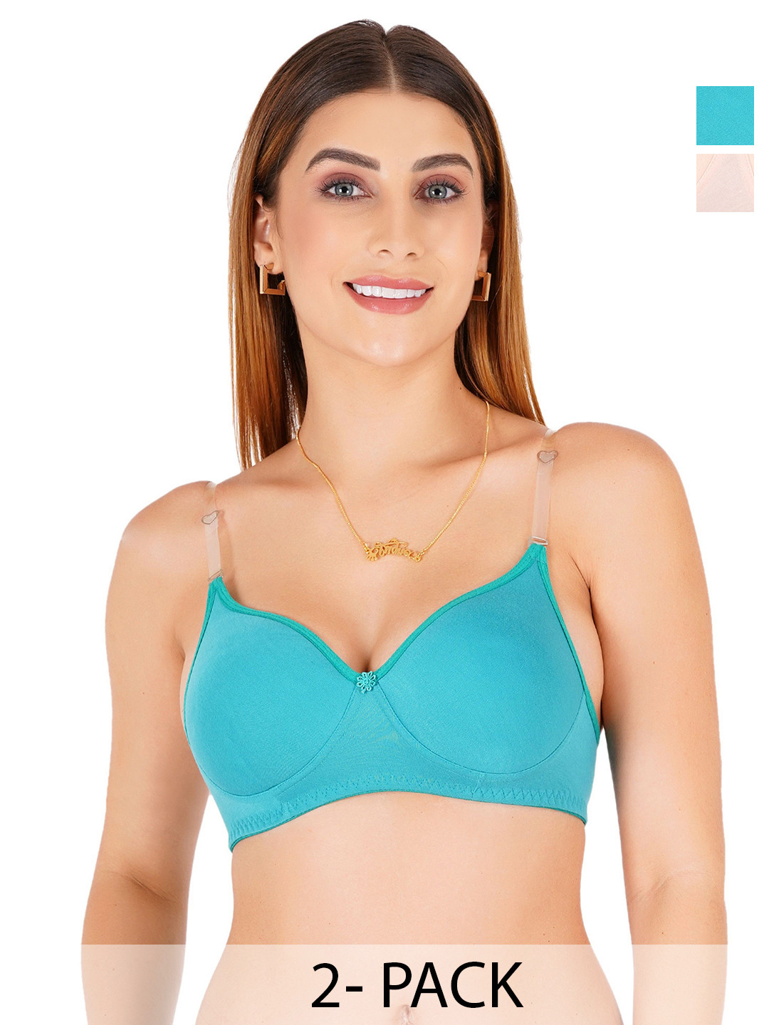Liigne Pack Of 2 Medium Coverage Lightly Padded Seamless Bra