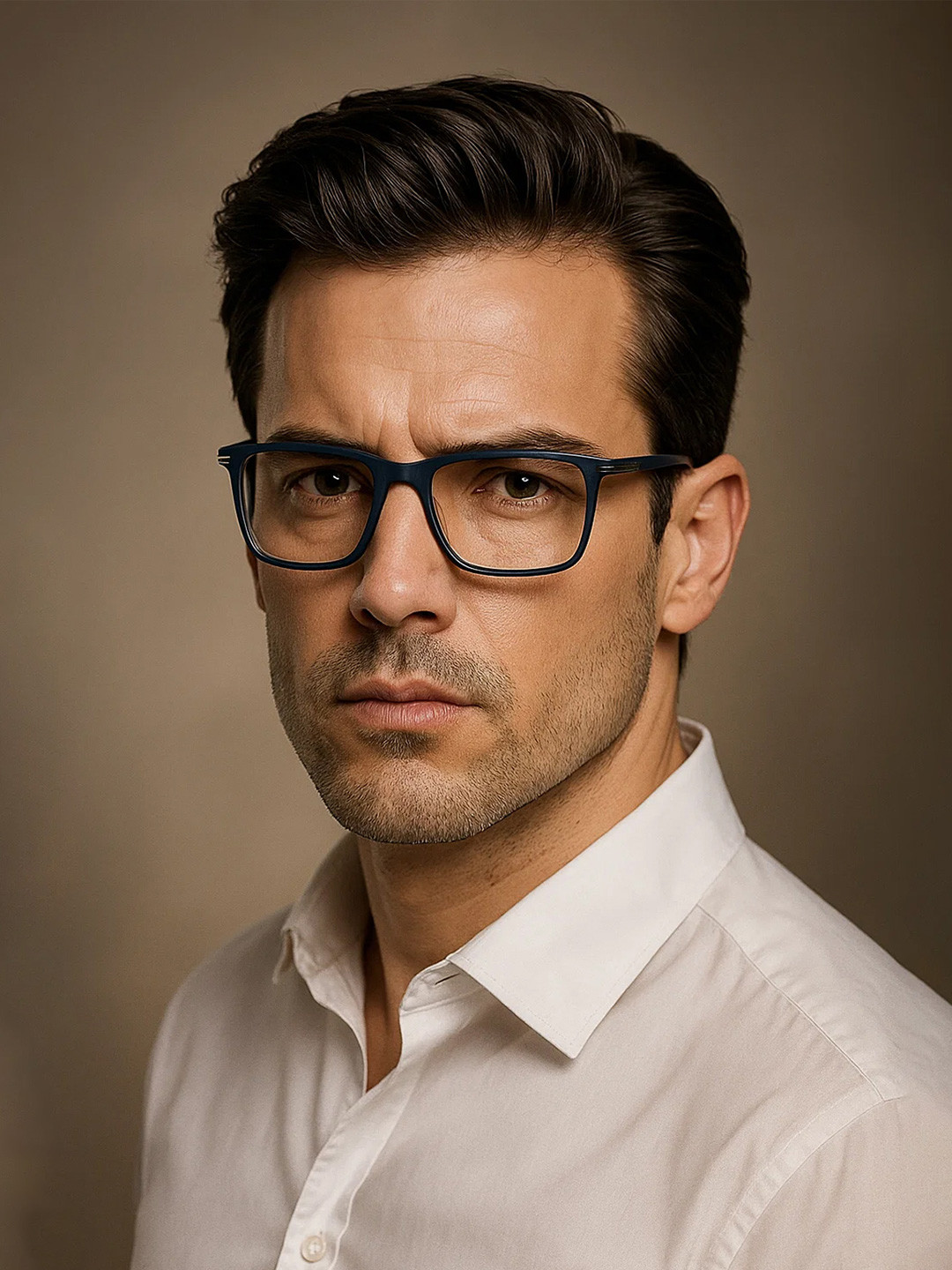 Police Men Navy Blue Full Rim Square Frames VPL691K53D82MFR