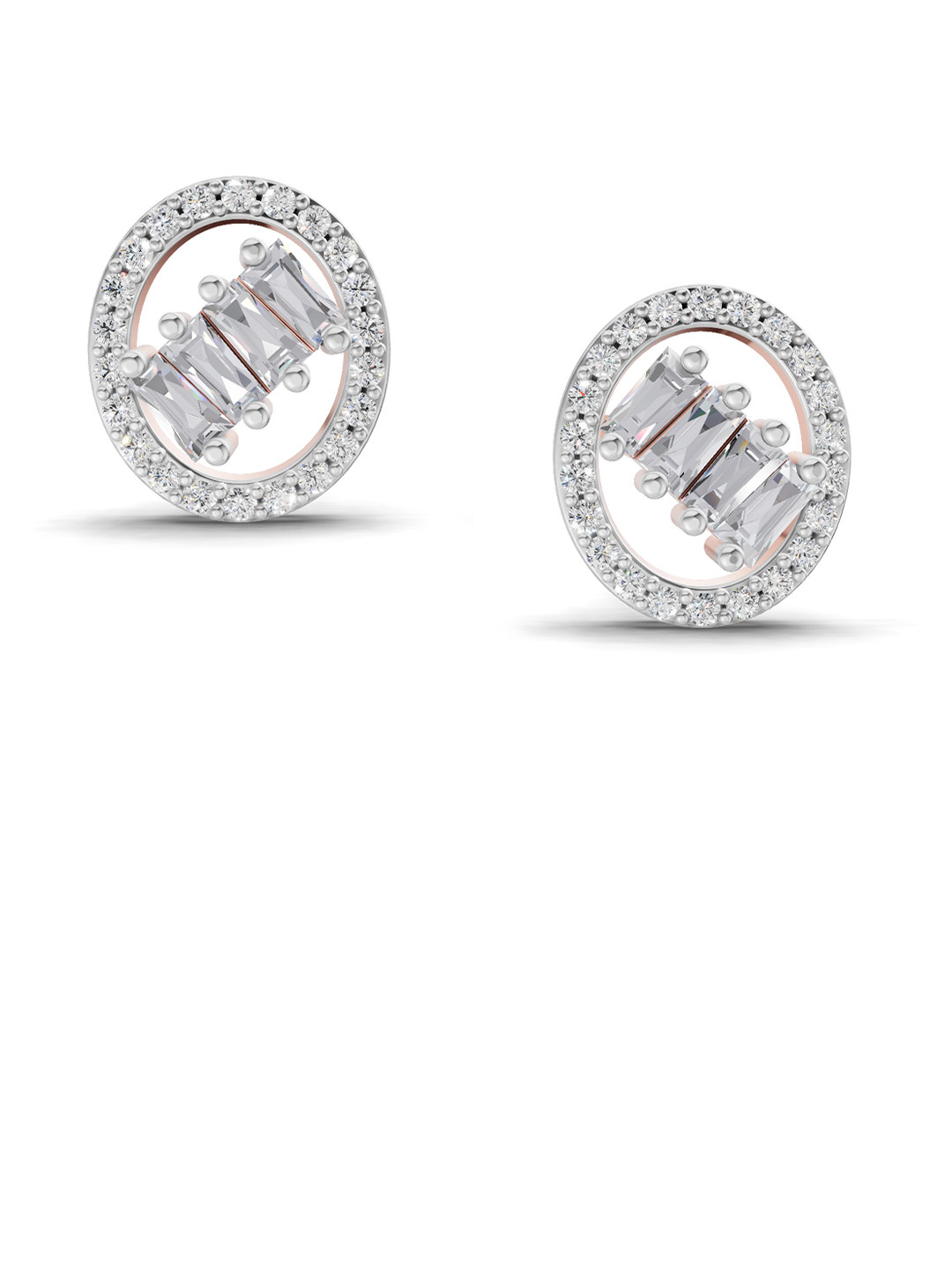 Sparkles 14K Rose Gold Lab Grown Diamond  0.47 Carat Round Diamond Cluster Earrings