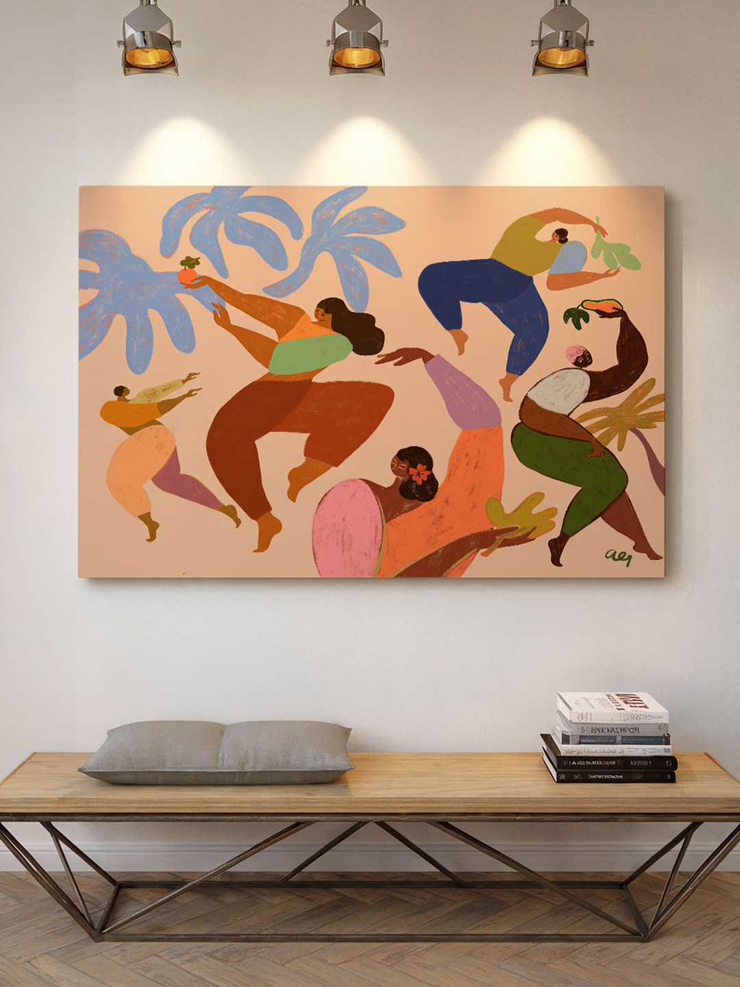 ASIAN MONK Wood Abstract Botanical Wall Paintings