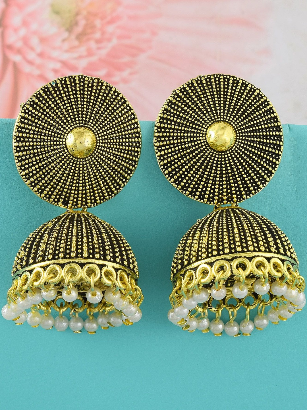 Brass Antique finish Goldplated Handmade Traditional Jhumki Earrings Women