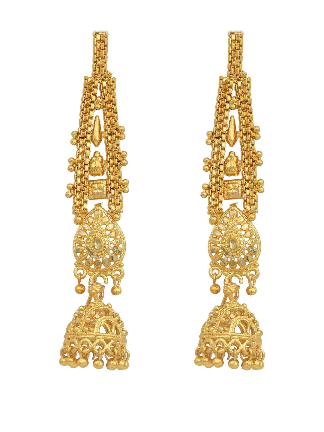 Gold Plated Ethnic Earwire Jhumki earrings for Women Traditional