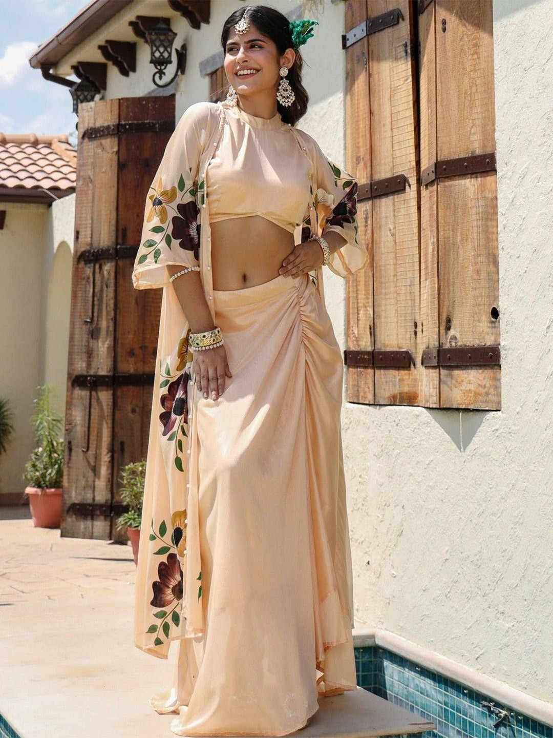 Thread & Button Exclusive Collection Janya Chinnon Top With Skirt & Jacket Co-Ords