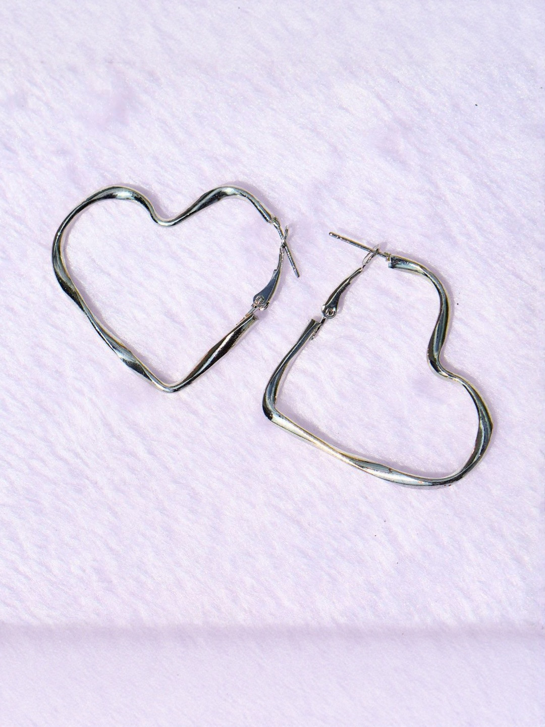 Korean Style Heart Shaped Hoop Earrings