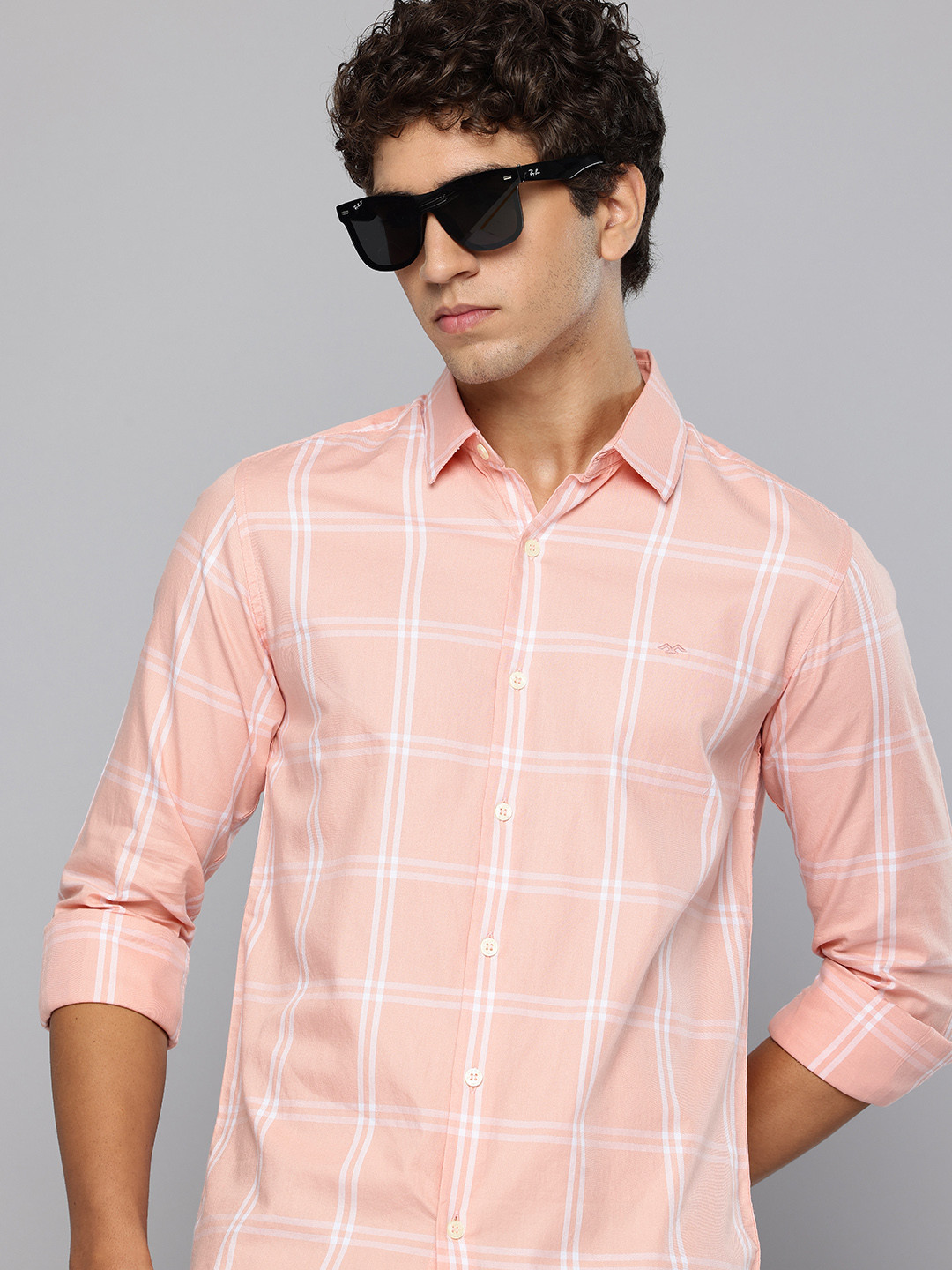 Mufti Checked Slim Fit Casual Shirt