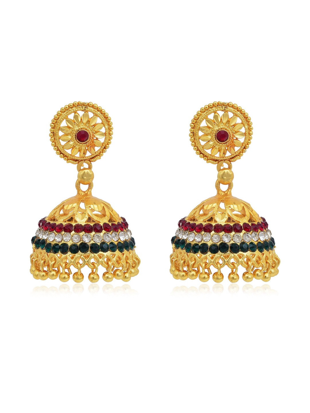 Gold plated CZ studded Ethnic Traditional Bridal Jhumki Earring Women