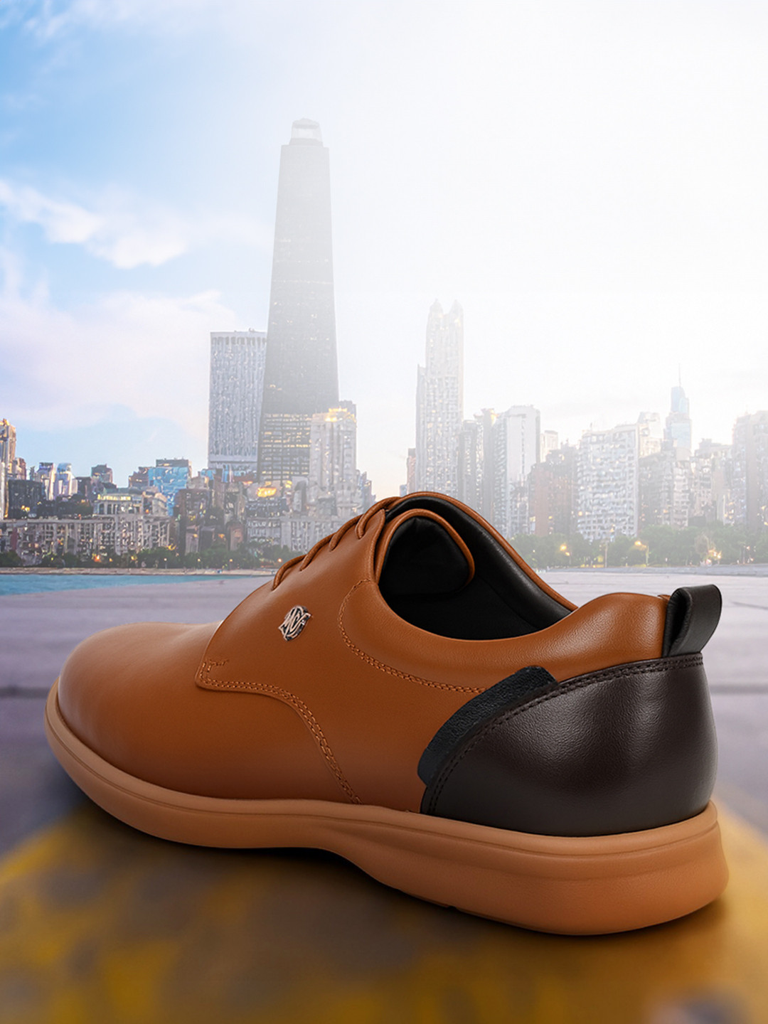 MOOCOOZIN Men Brown Faux Leather Lace-Up Formal Shoes