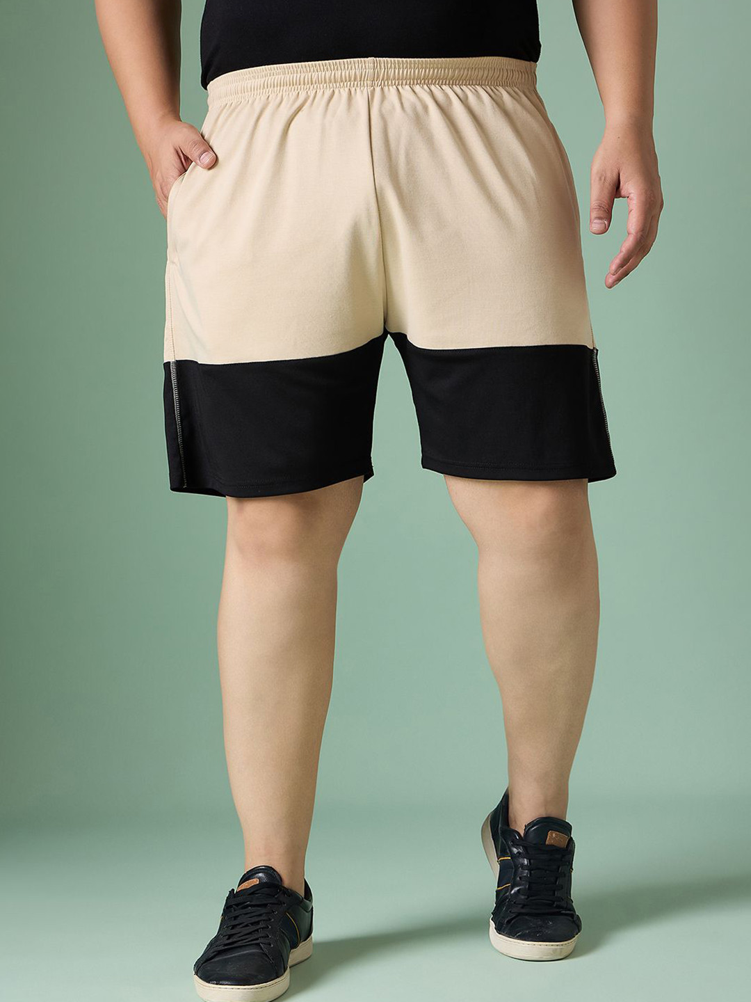 bigbanana Men Plus Size Multi Color-Block Shorts