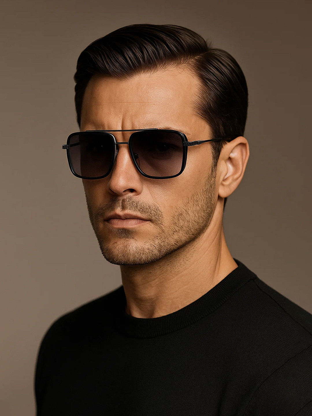 Police Men Square Sunglasses with UV Protected Lens SPLP59K57I87SG