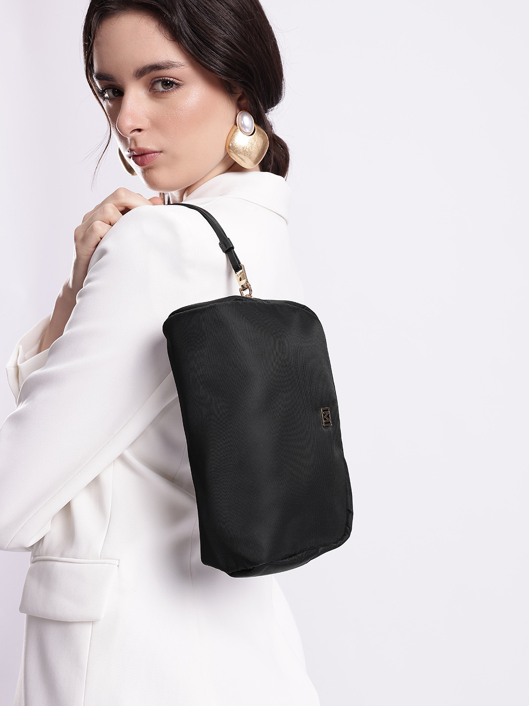 MANGO Women Brand Logo Embossed Pouch