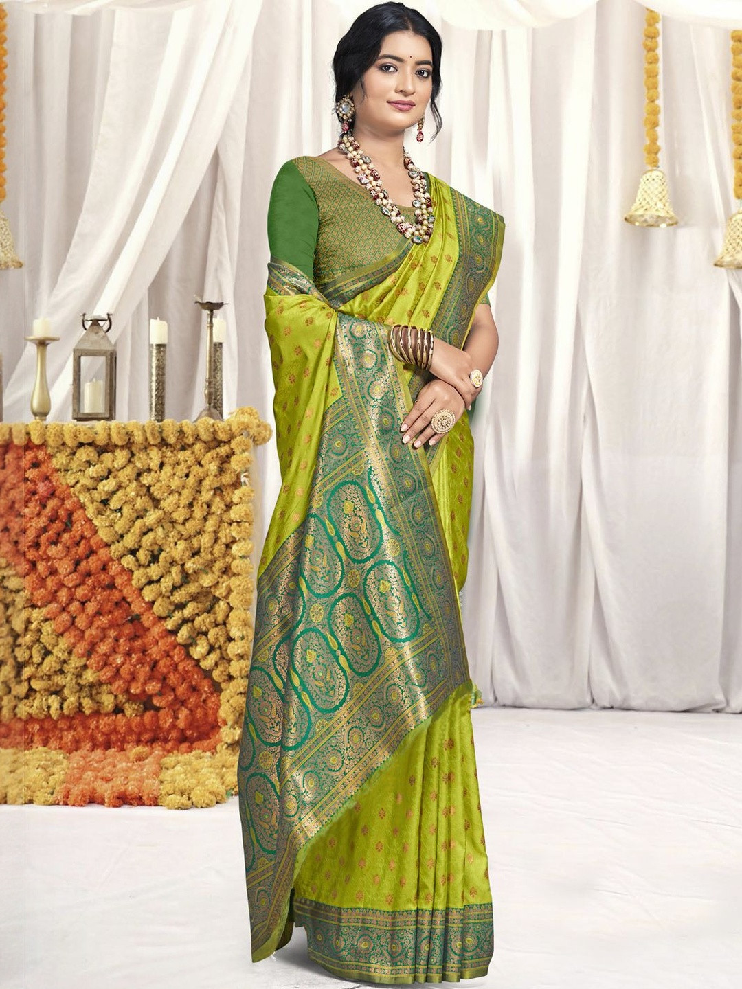DEVATITHI Light Green SILK Saree