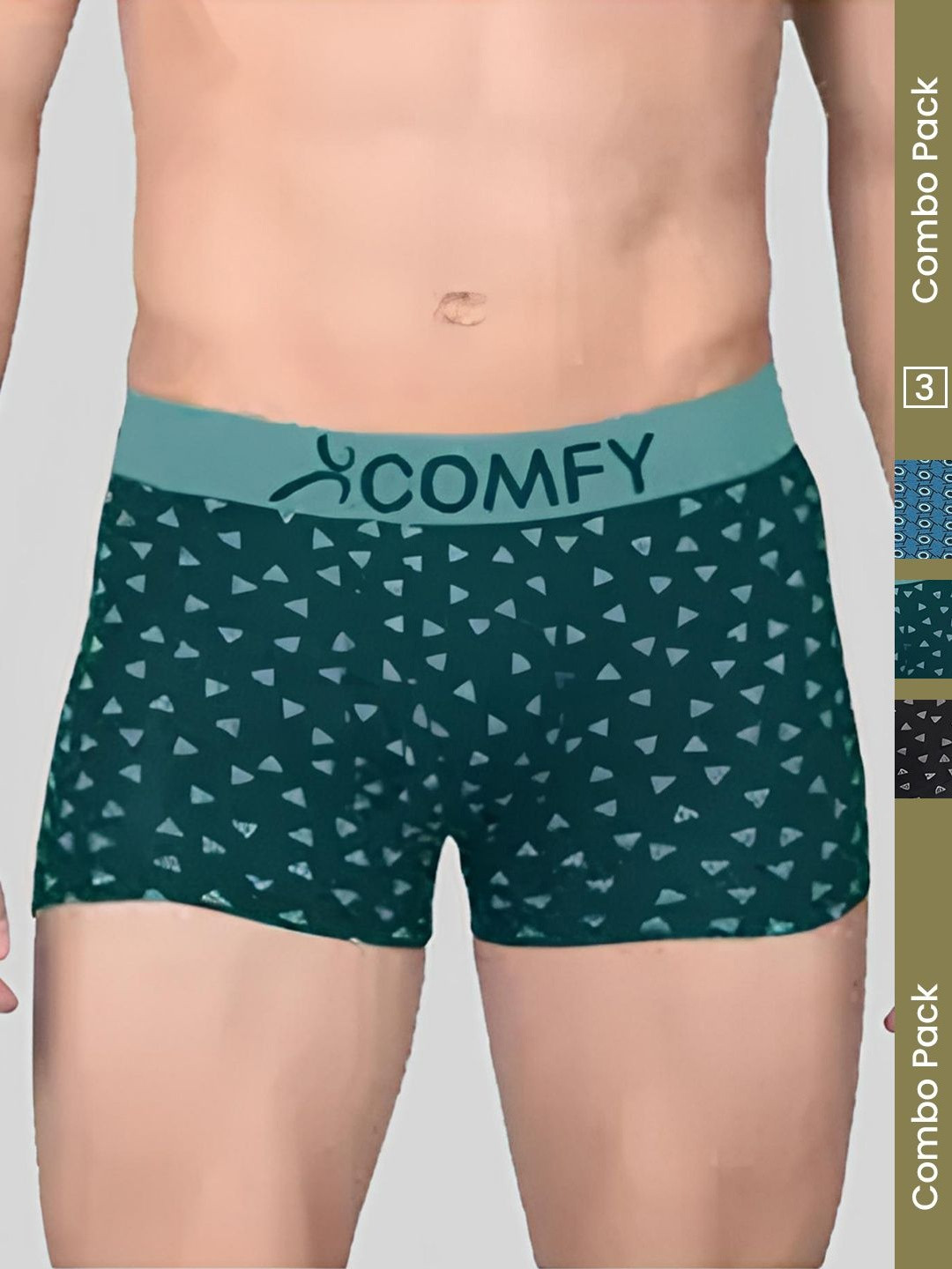 AMUL COMFY Pack of 3 Printed Trunk IPL-ACM101BTRNK-PB-GY-BK-95-PO3