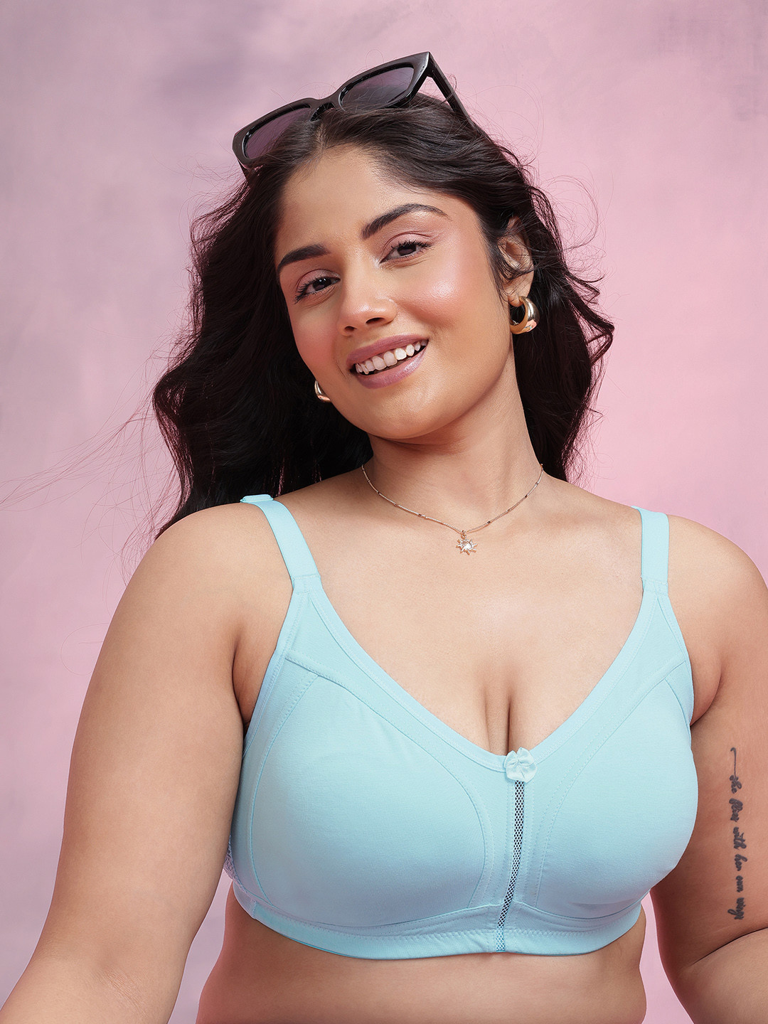 DressBerry Plus Size Floral Self-Design Non-Padded Everyday Bra MK50-BB-TBC