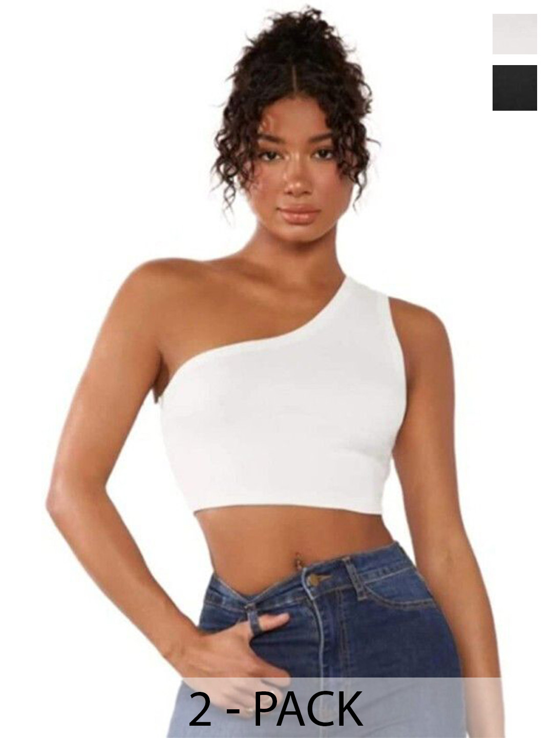 MIXFIT Women Pack Of  Two Solid Fitted Crop Top