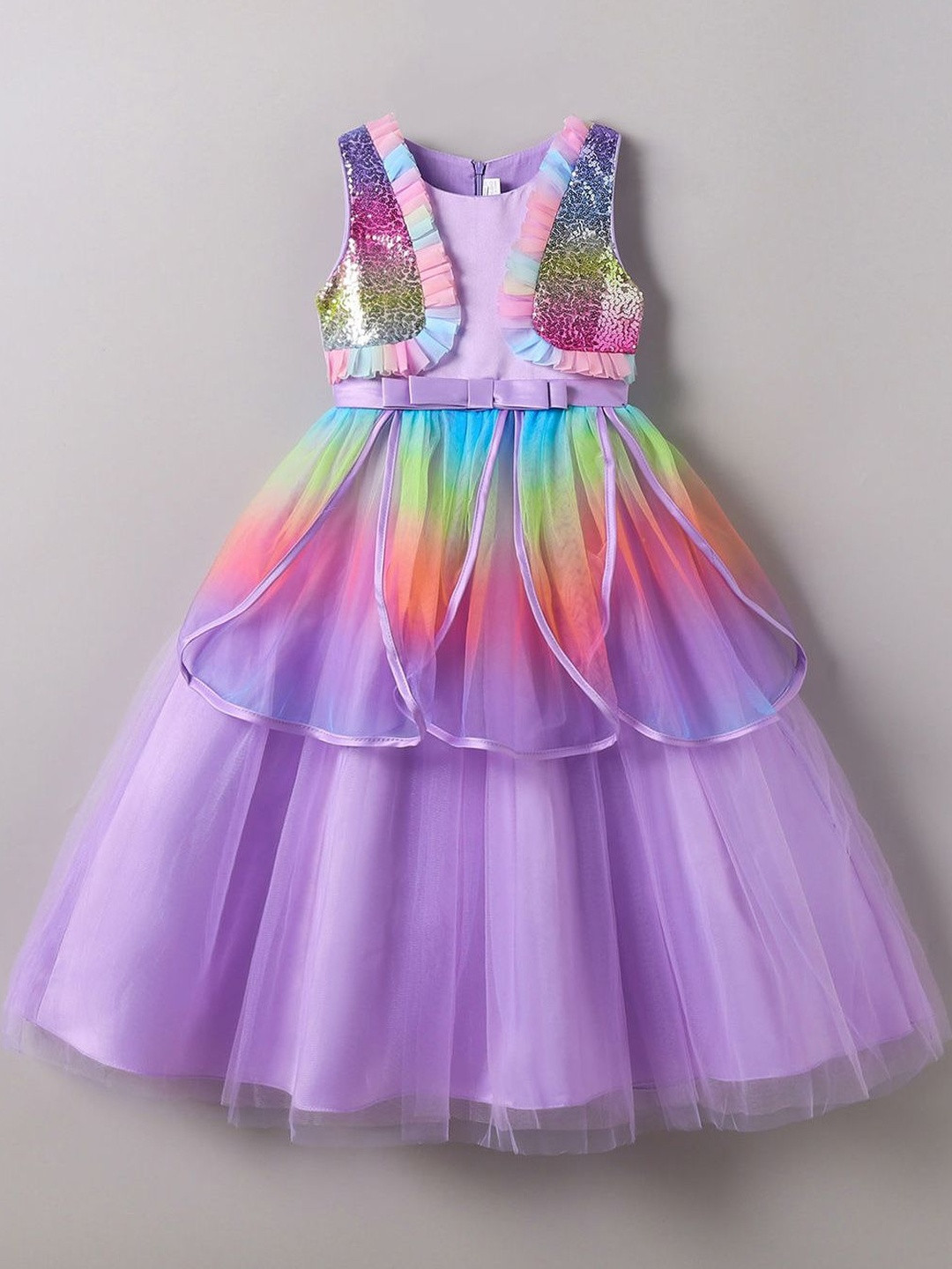 Sequinned Tiered Gown