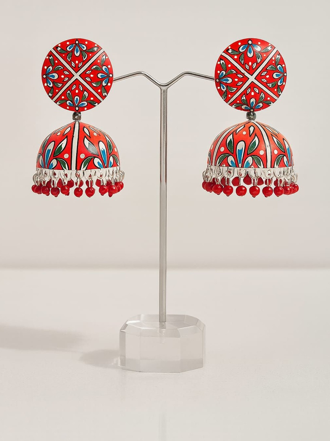 Printed Jhumki Dome Shape Earring