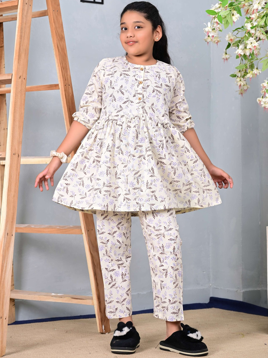 Billion Girls Beige Kurta Sets