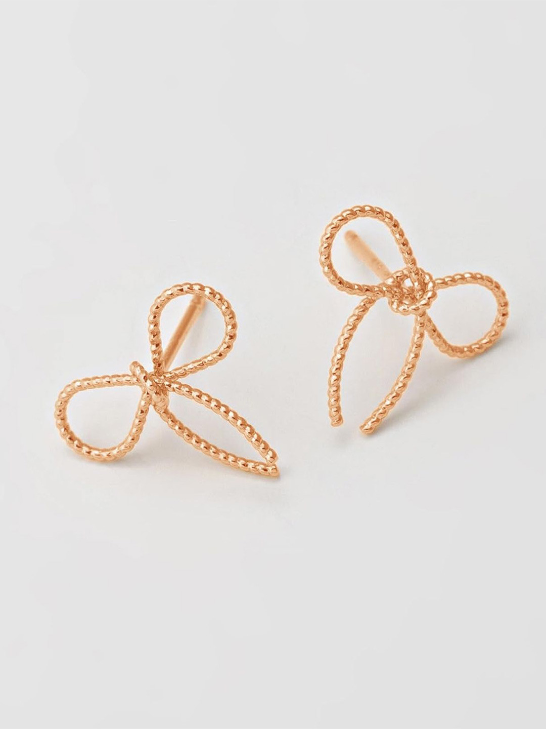 VAMA Rose Gold-Plated Bow Shaped Studs