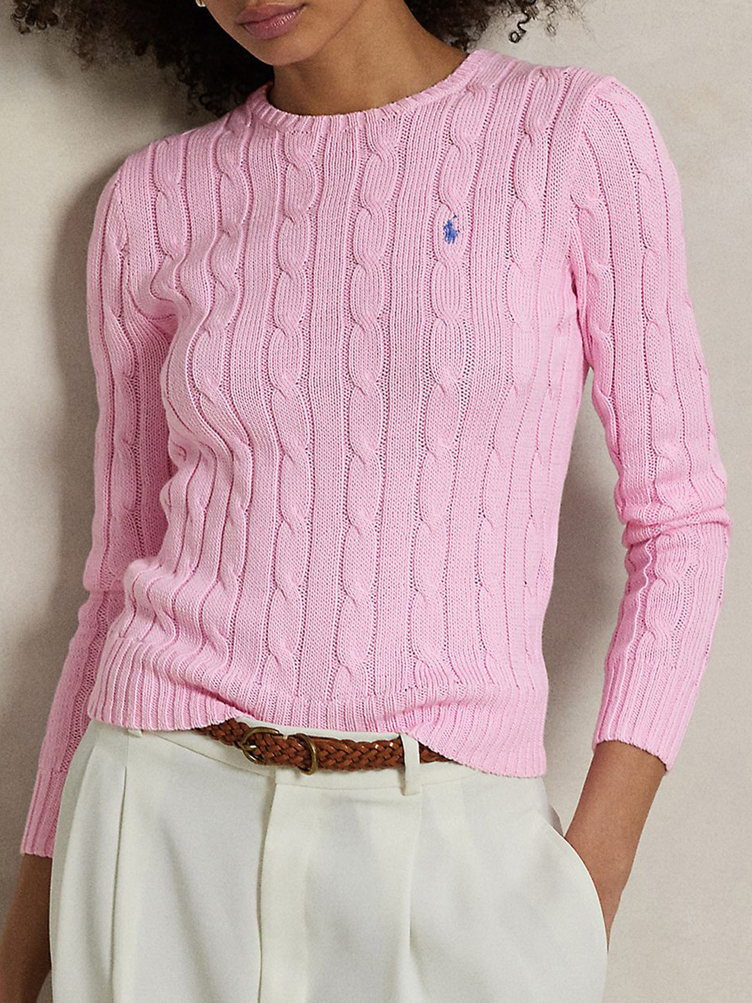 Polo Ralph Lauren Cable-Knit Pure Cotton Crewneck Sweater