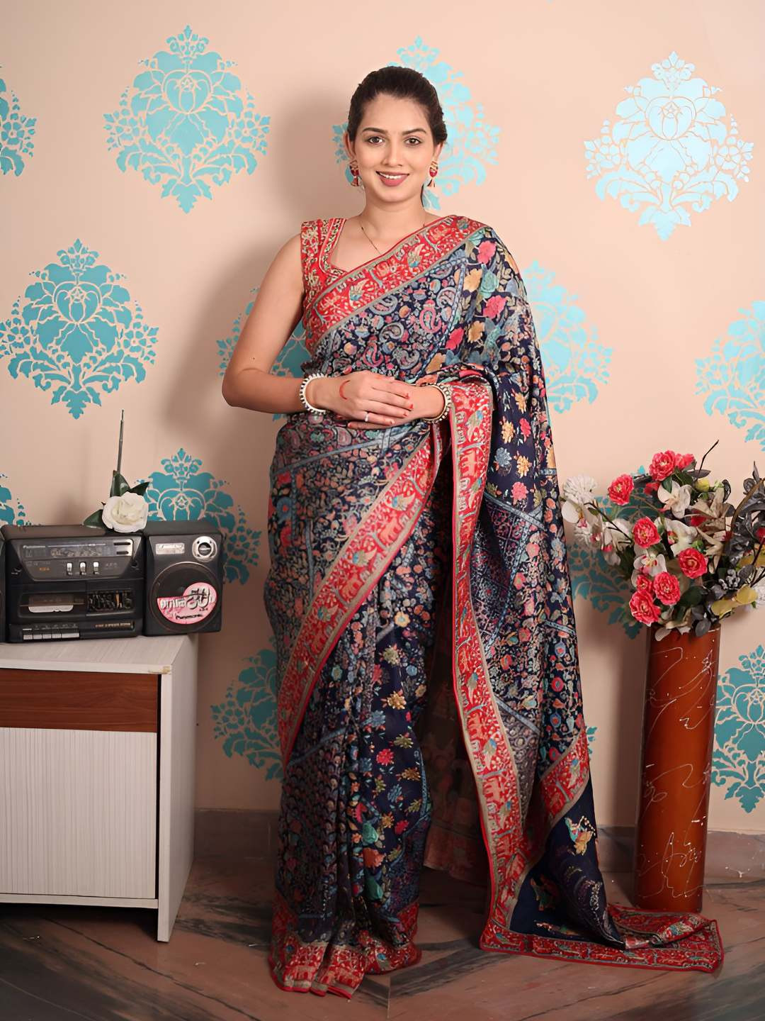 Royal Rajgharana Saree Ethnic Motifs Embroidered Heavy Work Paithani Sarees