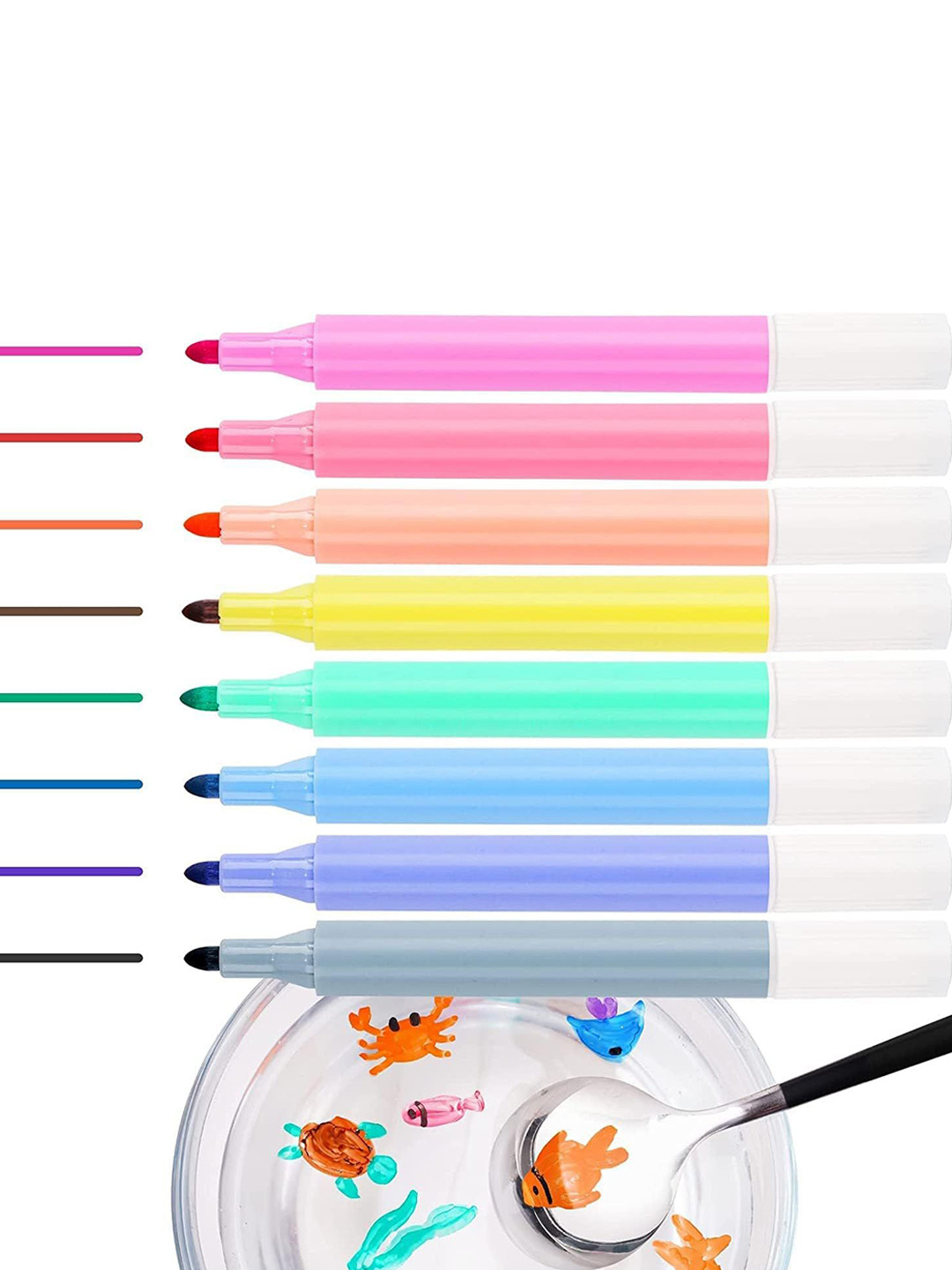 Kalra Magic Set of 8 Self Design Floating Pen
