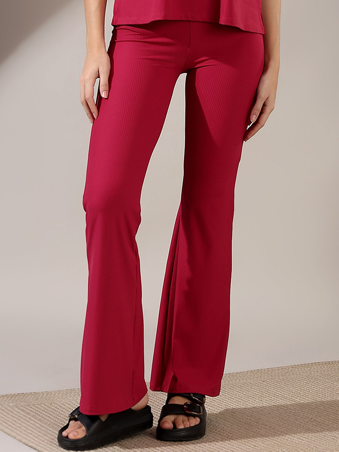 Fitkin Luxe Women Mid-Rise Bootcut Trouser