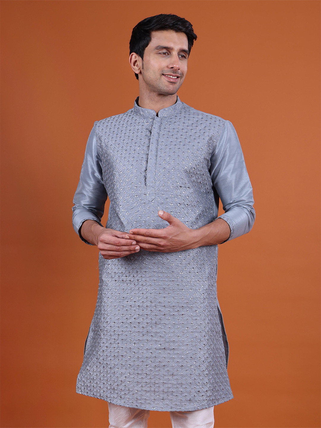 NAMASKAR Men Ethnic Full Sleeve Printed Kurta