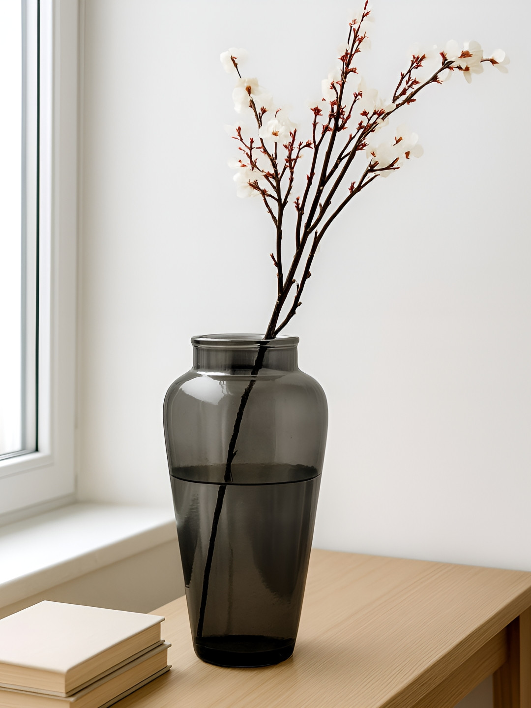 Homesake Black Pot Shaped Flower Plants Glass Vase Pot