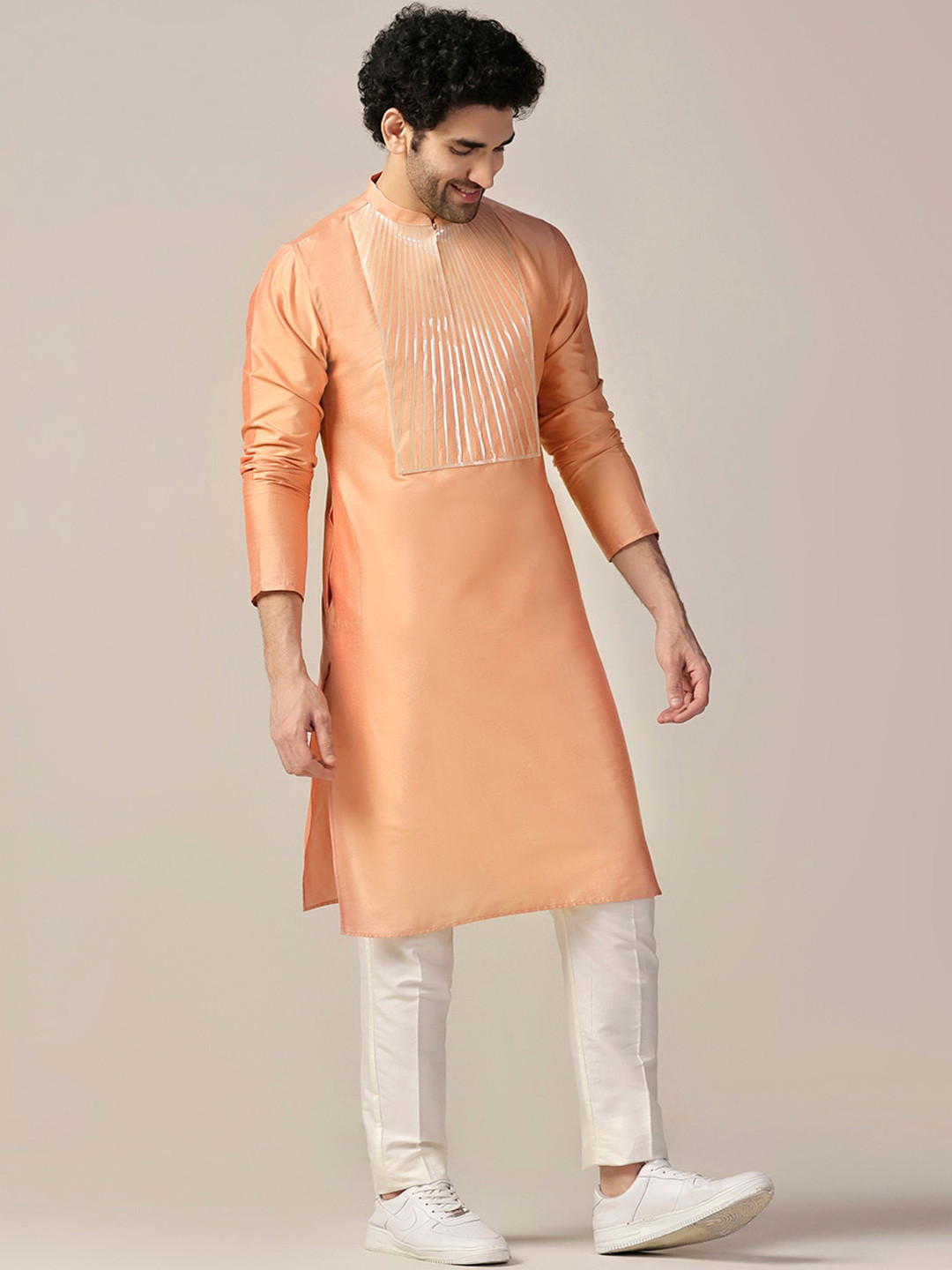 KISAH Yoke Design Embellished Regular Straight Kurta With Trousers