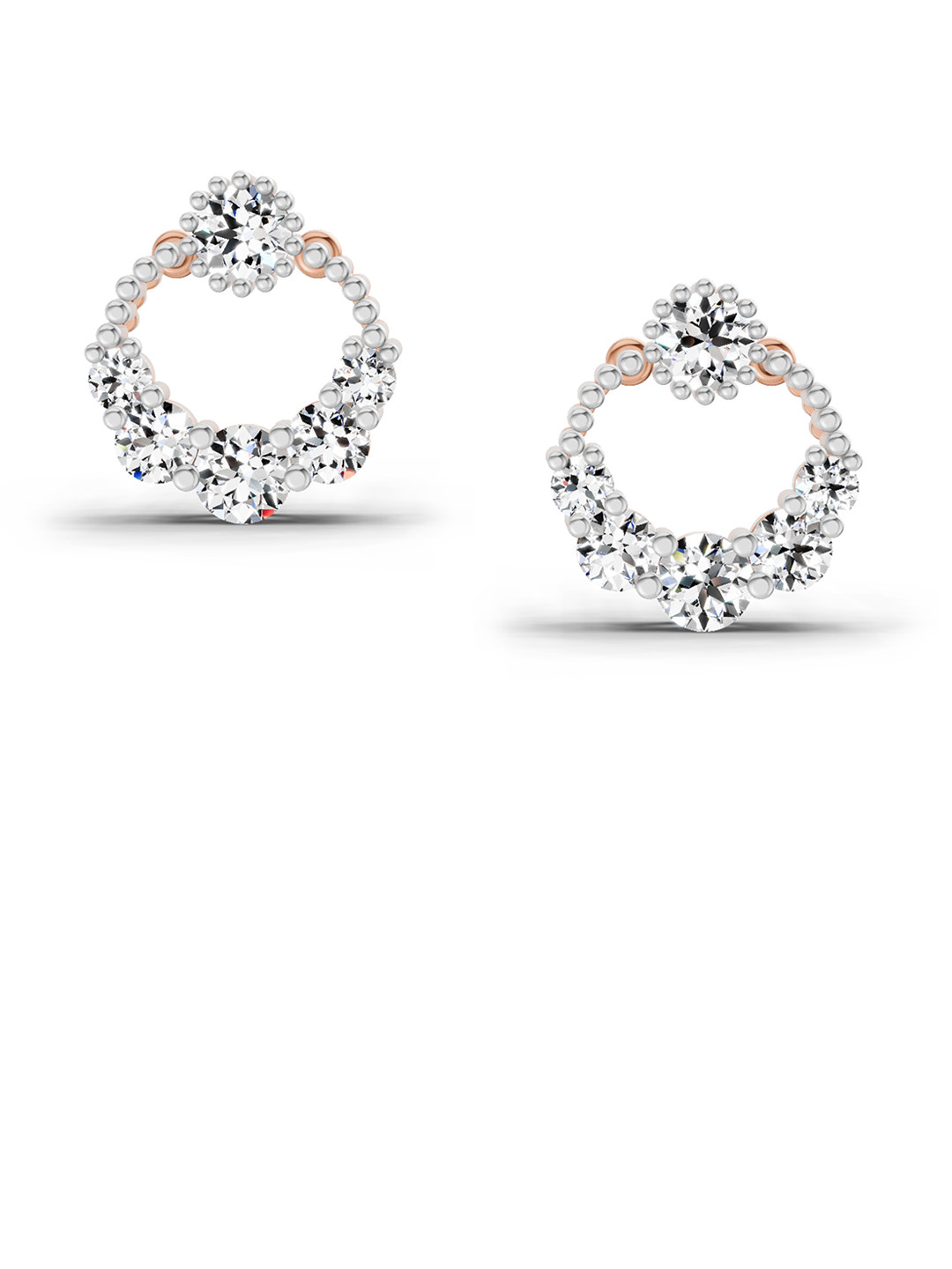 Sparkles 14KT Rose Gold Earrings With 0.69  Carat Lab Grown Diamonds- 1.66 g