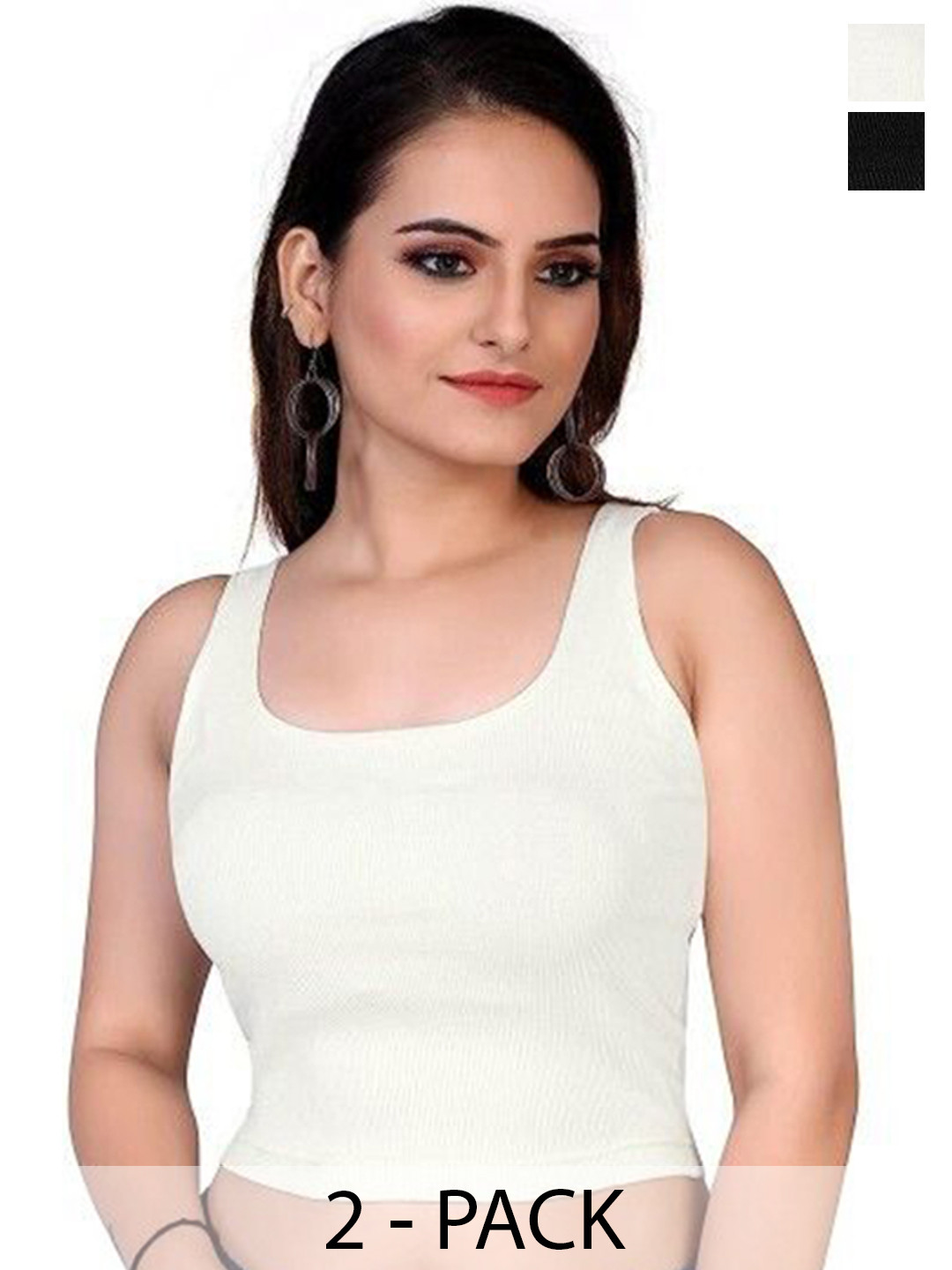 MIXFIT Pack Of 2 Ribbed Square Neck Crop Tops