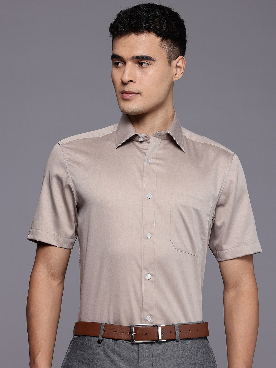 Louis Philippe Pure Cotton Classic Fit Smart Casual Shirt