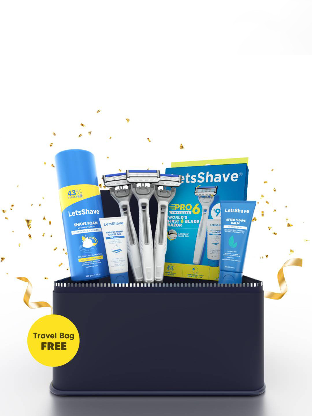 LetsShave Men 5-in-1 Portable Razor Grooming Kit