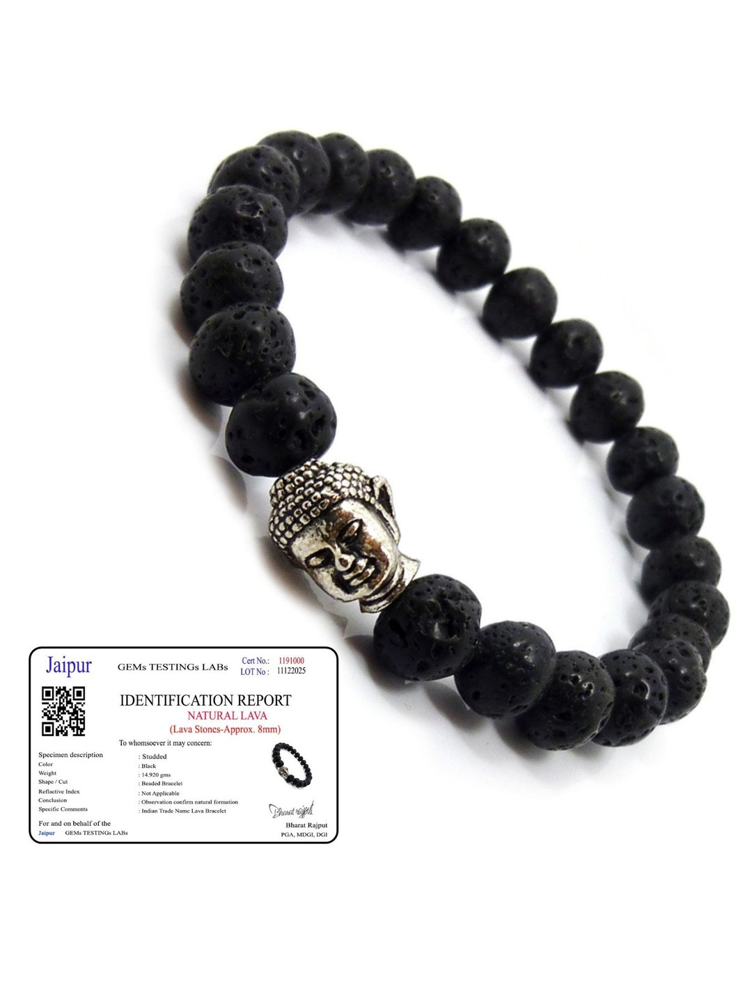 SENROAR Adult Lava Buddha Charm Bracelet