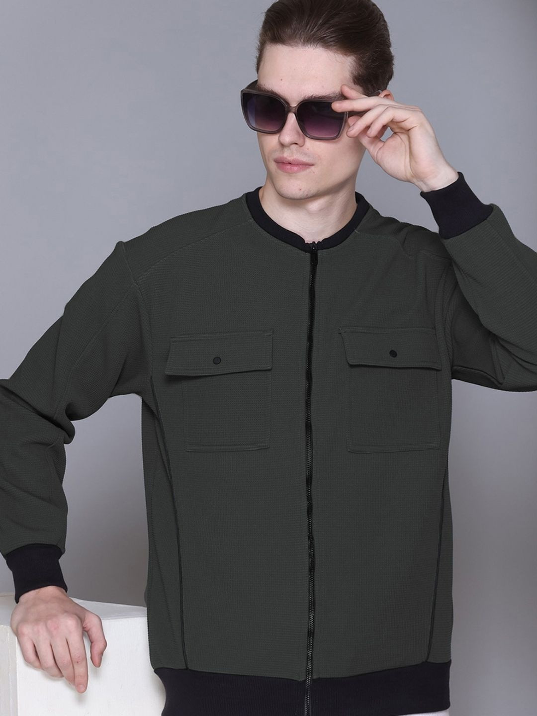 MOUNTAIN COLOURS Front-Open Long Sleeves Sweatshirt