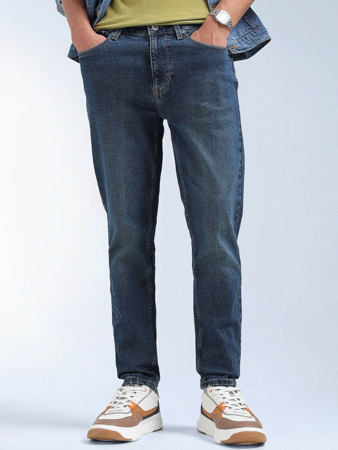 Flying Machine Men Mankle Relaxed Fit Mid-Rise Light Fade Stretchable Mrtf Jeans