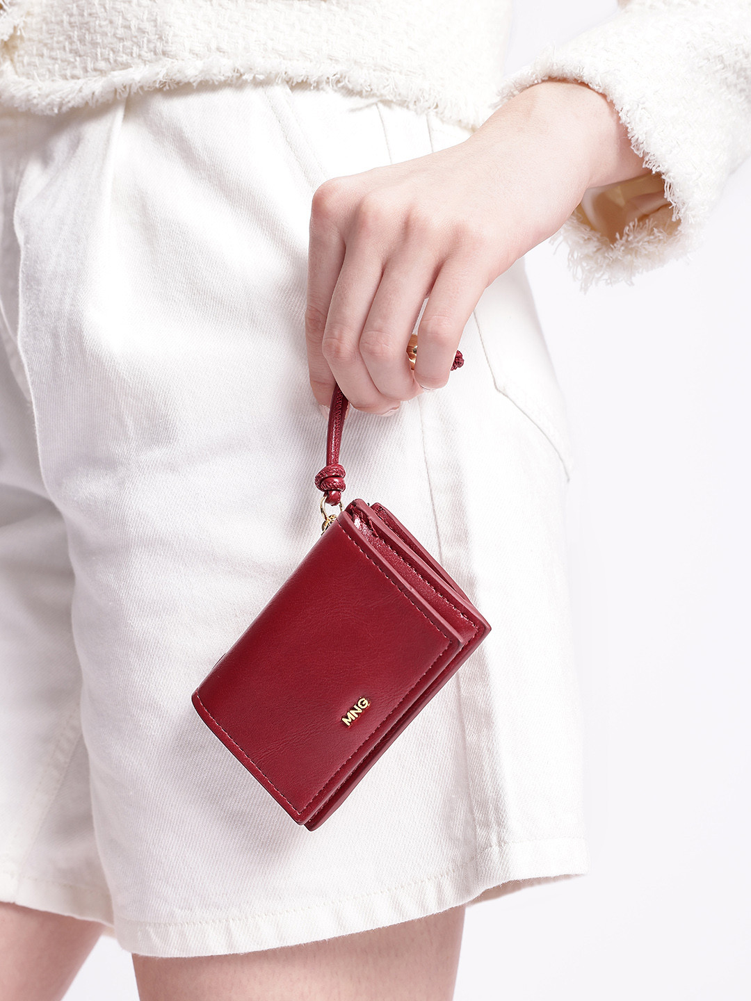 MANGO Women Brand Logo Embossed Card Holder