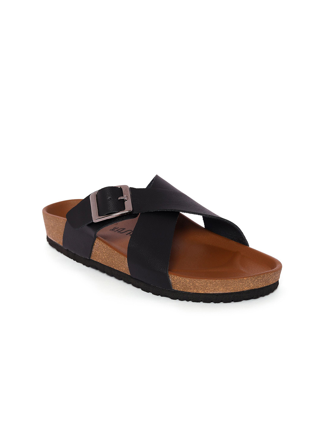 ASHO WITH FASHION MADE GLOBAL Women Double Strap & Soft Footbed Open Toe Flats with Buckle