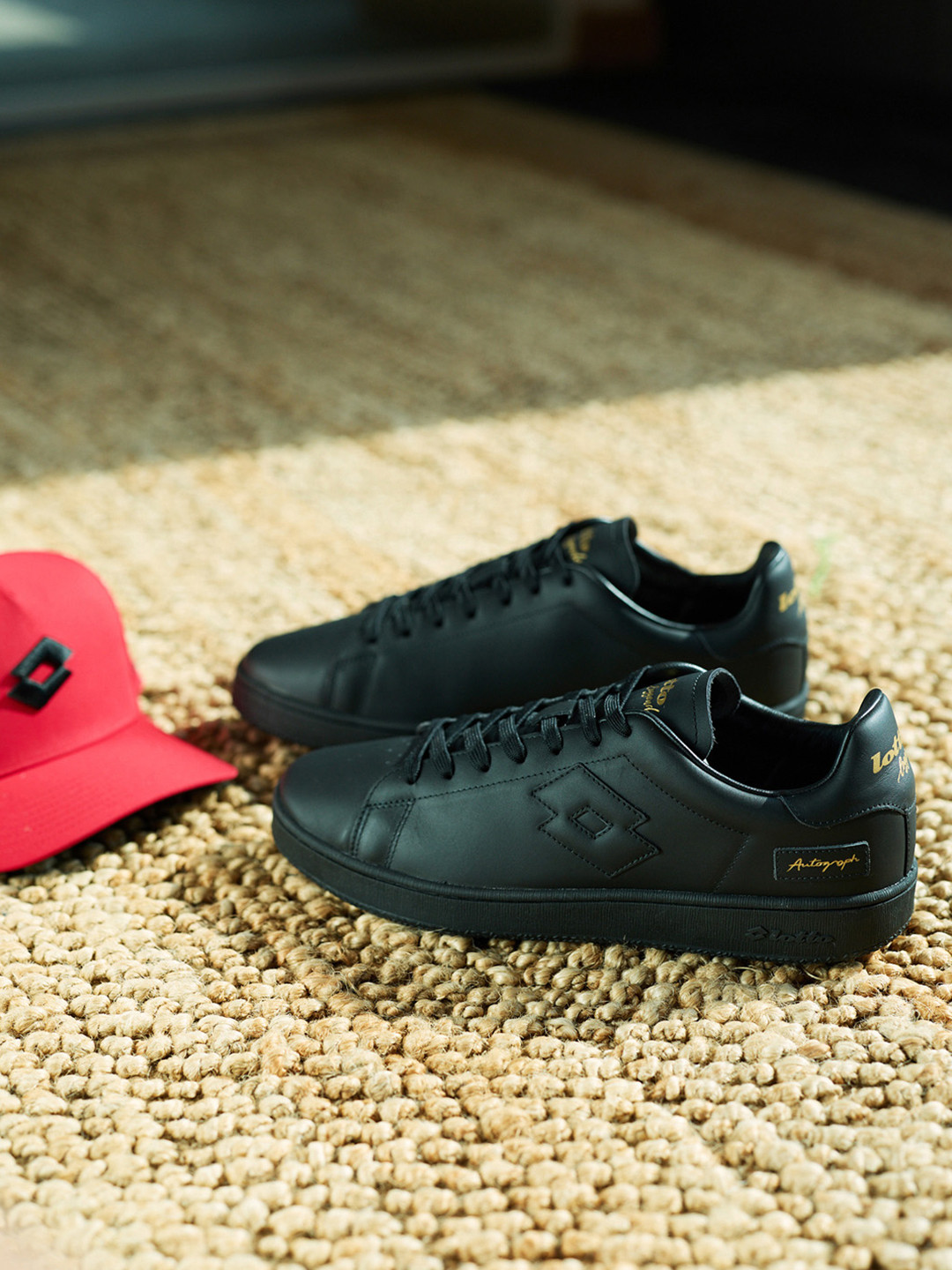 Lotto Men Autograph OG 2 Black Leather Sneakers